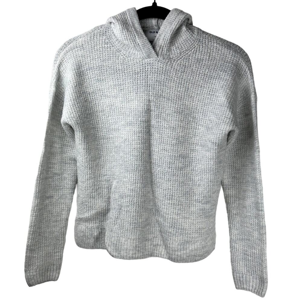 Old Navy Girls Sz L (10-12) Gray Pull Over Back to School Soft Comfort Hoodie